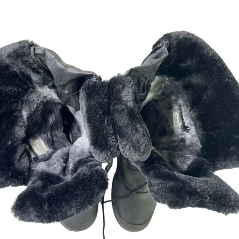 Dream Pairs Tapanz-1‎ Winter Boots Black Thinsulate Faux Fur Snow Hiking Women 8